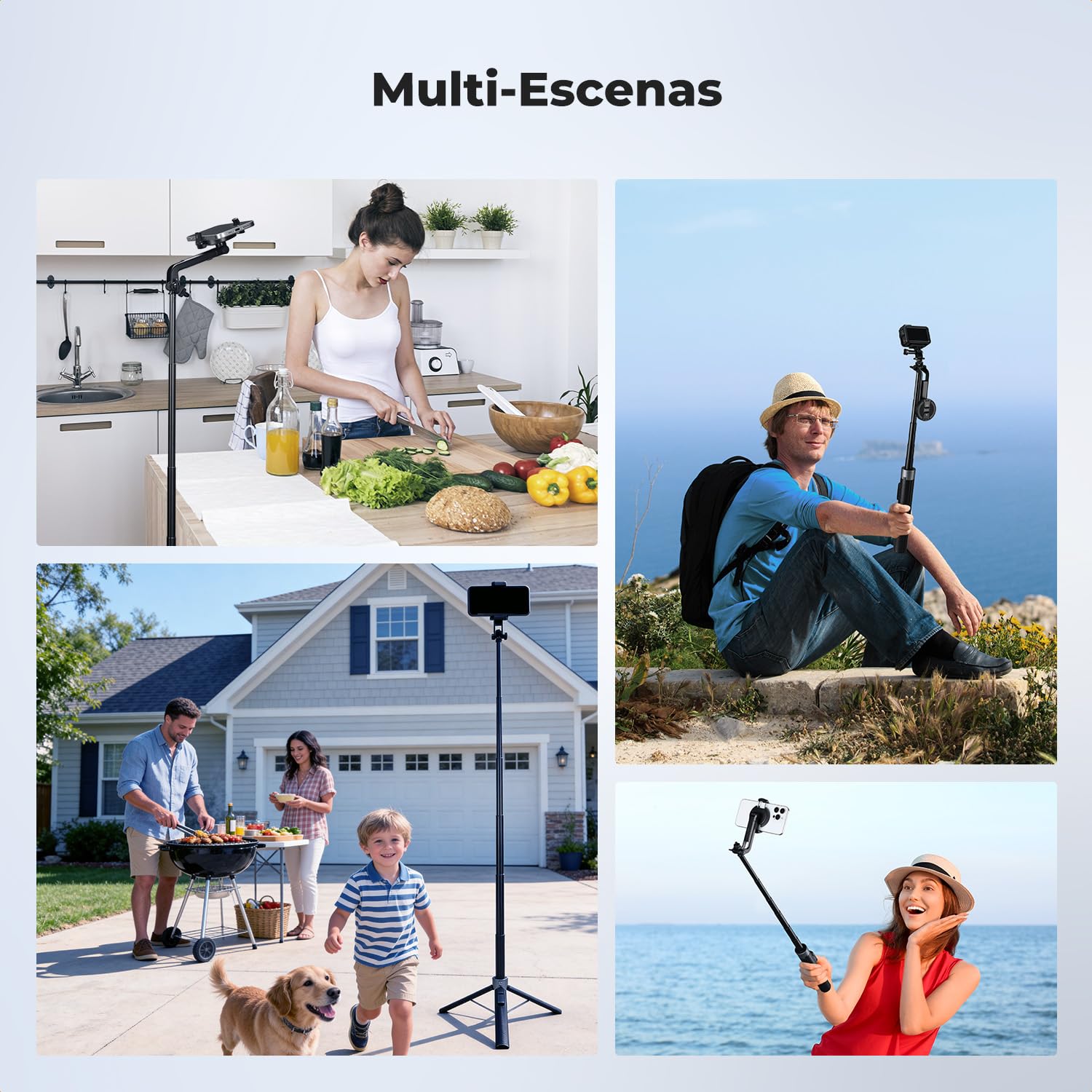 K&F CONCEPT TF08 180cm Trípode para Movil, 3-en-1 Palo de Selfie Magnético+Clip+Tornillo 1/4", Trípode Magnético Rotatorio de 360°, Compatible con iPhone 17-12 y Android,dji OSMO 3/4,Luna Ultra