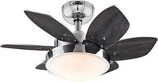 Westinghouse Lighting 7863100 Quince 24-Inch Chrome Indoor Ceiling Fan, Light Kit with Opal Frosted Glass - coolthings.us