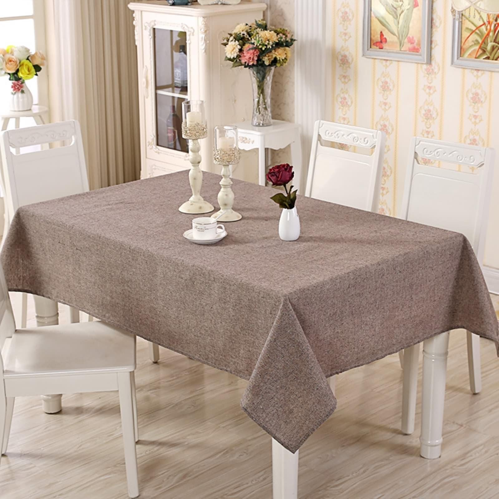 Nappe mariage champêtre 100x140 cm marron pour décoration de table