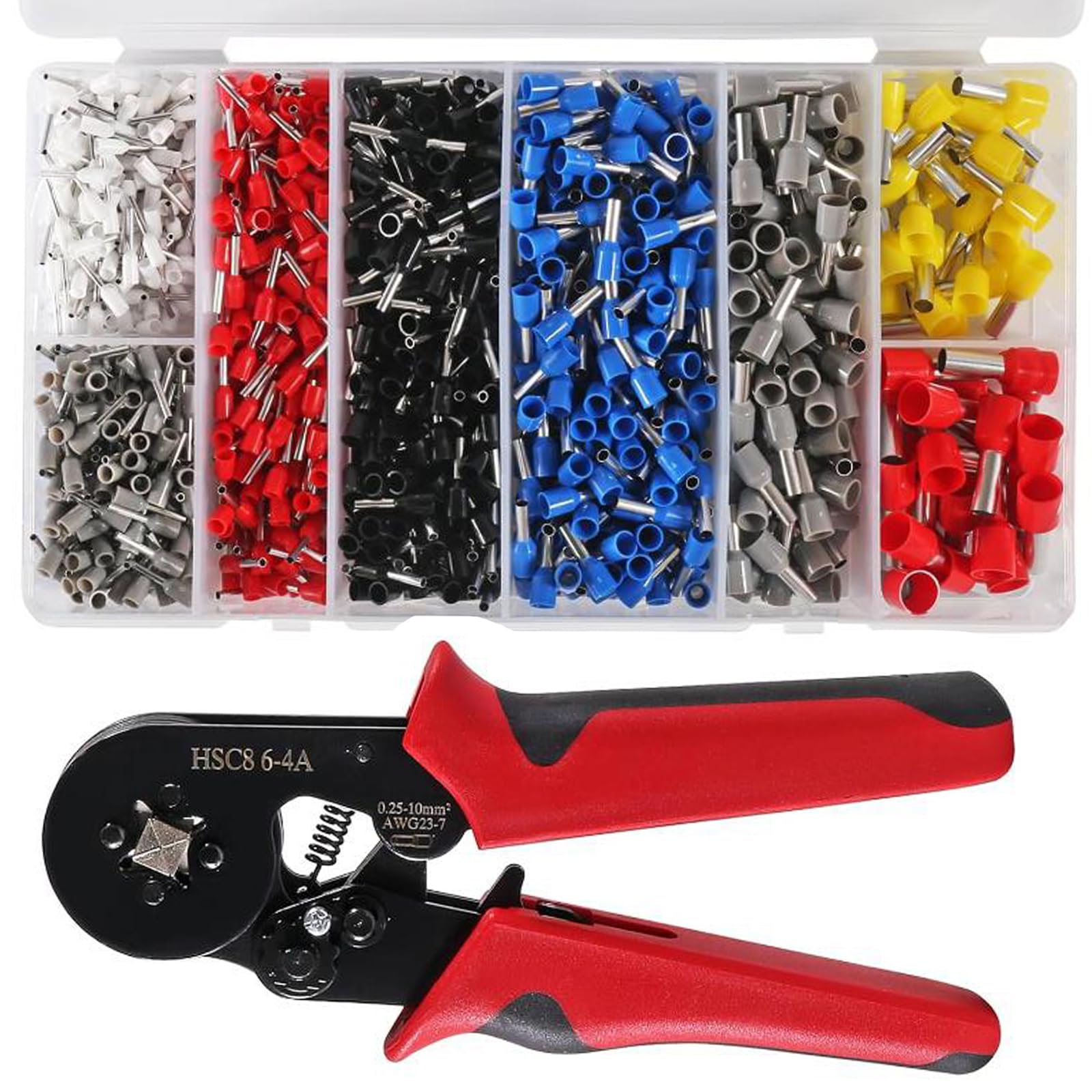 Aediko Ferrule Crimping Tool Kit Awg23-7 Self-Adjustable Ratchet Wire Crimping Tool Kit Crimper Plier Set With 1200Pcs Wire Connectors End Ferrules Terminals