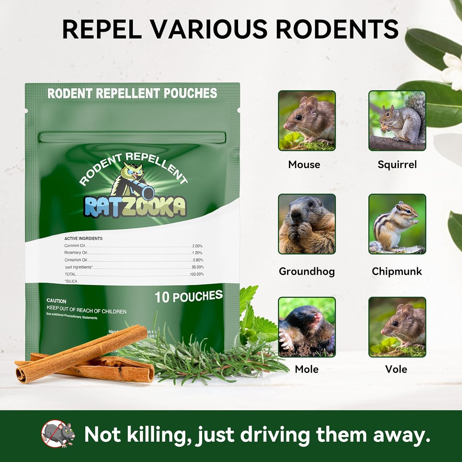 Mouse Repellent Pouches, Natural Formula with Peppermint & Rosemary Oil, Mice Repellent Indoor, Keep Mice and Rats Out of Your Home, Car, RV, Garage, Cabin (10 Pouches) - Image 3