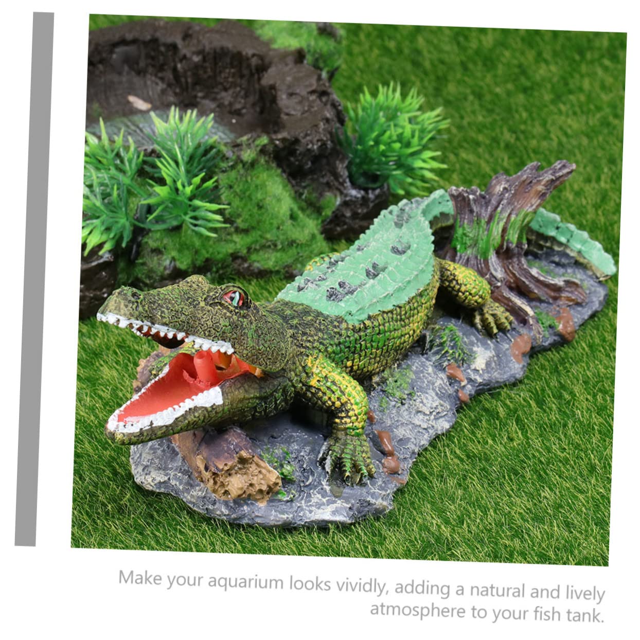 Amazon | 水族館のワニの置物 水槽エアバブラー装飾 水族館の