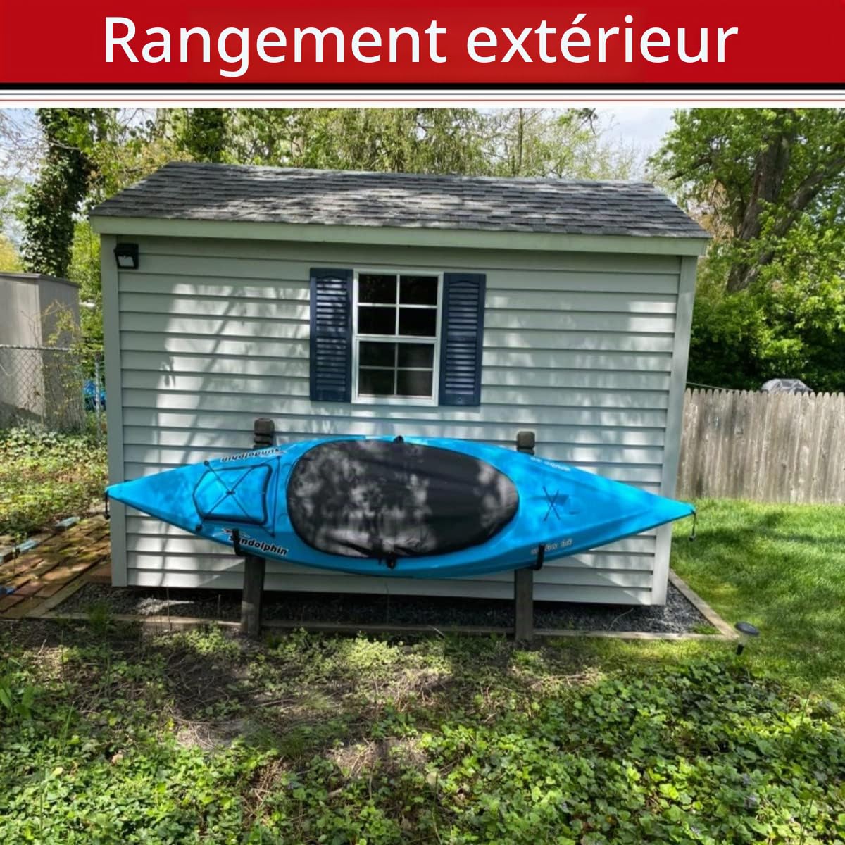 Porte-kayak, fixation murale pour garage et canoës pour kayak ou paddleboard, crochets résistants (38 cm x 26,7 cm)