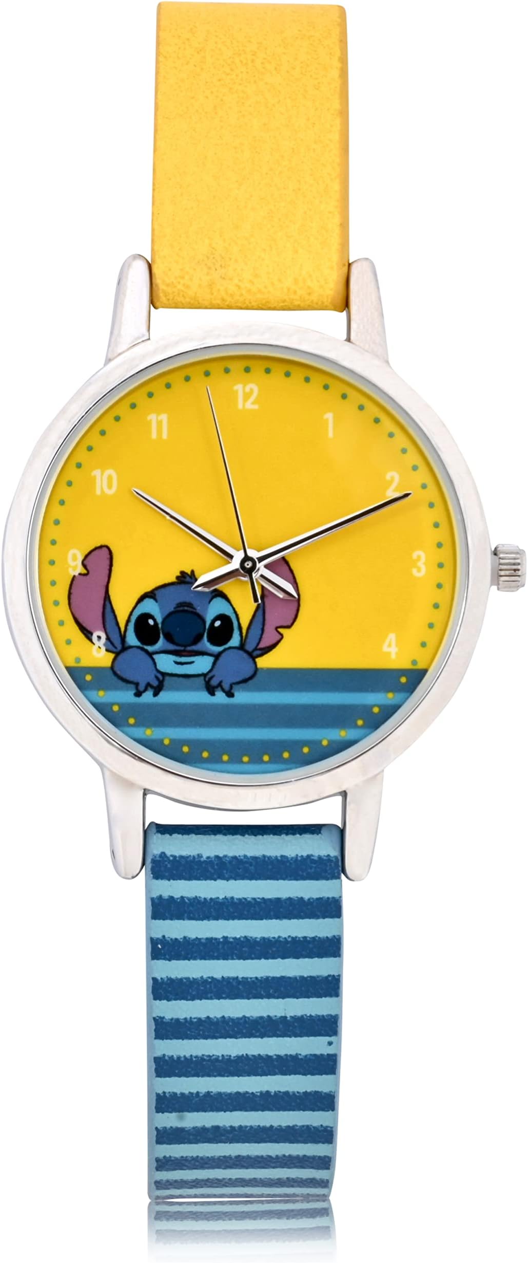 Girls' Lilo and Stitch LAS5035AZ Quartz Watch, Blue/Yellow, Lilo and Stitch Anlog Watch