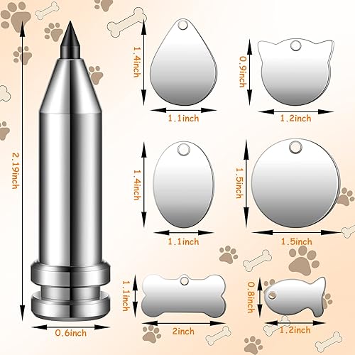 Miniatura 4 de Zhehao Herramienta de grabado con punta de grabado, herramienta de grabado con 6 piezas de metal surtido de estampación en blanco compatible con