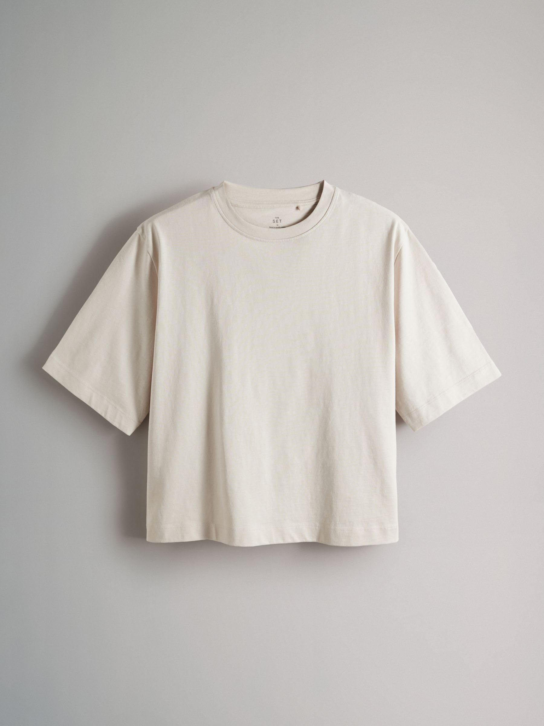THE SET Femme T-Shirt à Manches Courtes 100% Coton épais, Lot de 4 | Coupe standard