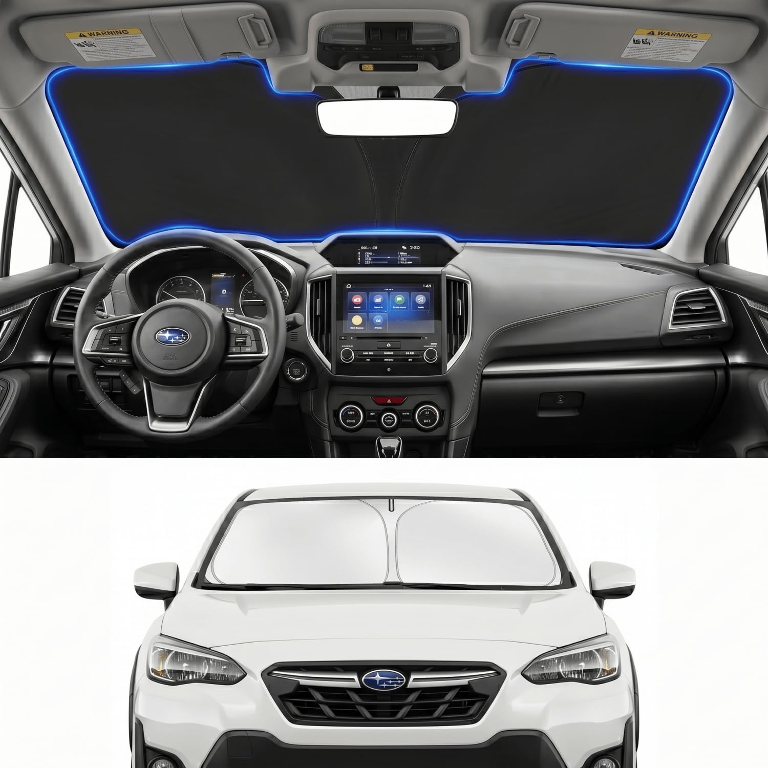 Custom Fit Windshield Sun Shade for Subaru Crosstrek 2018-2026 | Custom Fit Windshield Cover, Blocks UV Rays, Double-Layer Heat Shield, Durable Frame, Easy Fold & Storage