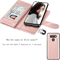 Vista 4 de NJJEX Funda compatible con LG K51/LG Q51/LG Reflect/LG K51, [9 ranuras para tarjetas] Funda de piel sintética para tarjetas de crédito
