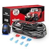 Nilight 10011W 16AWG Wiring Harness Kit-2 Leads LED Light Bar 12V On/Off 5 Pin Rocker Switch Power Relay Blade Fuse for Jeep Boat Trucks, 2 Years Warranty