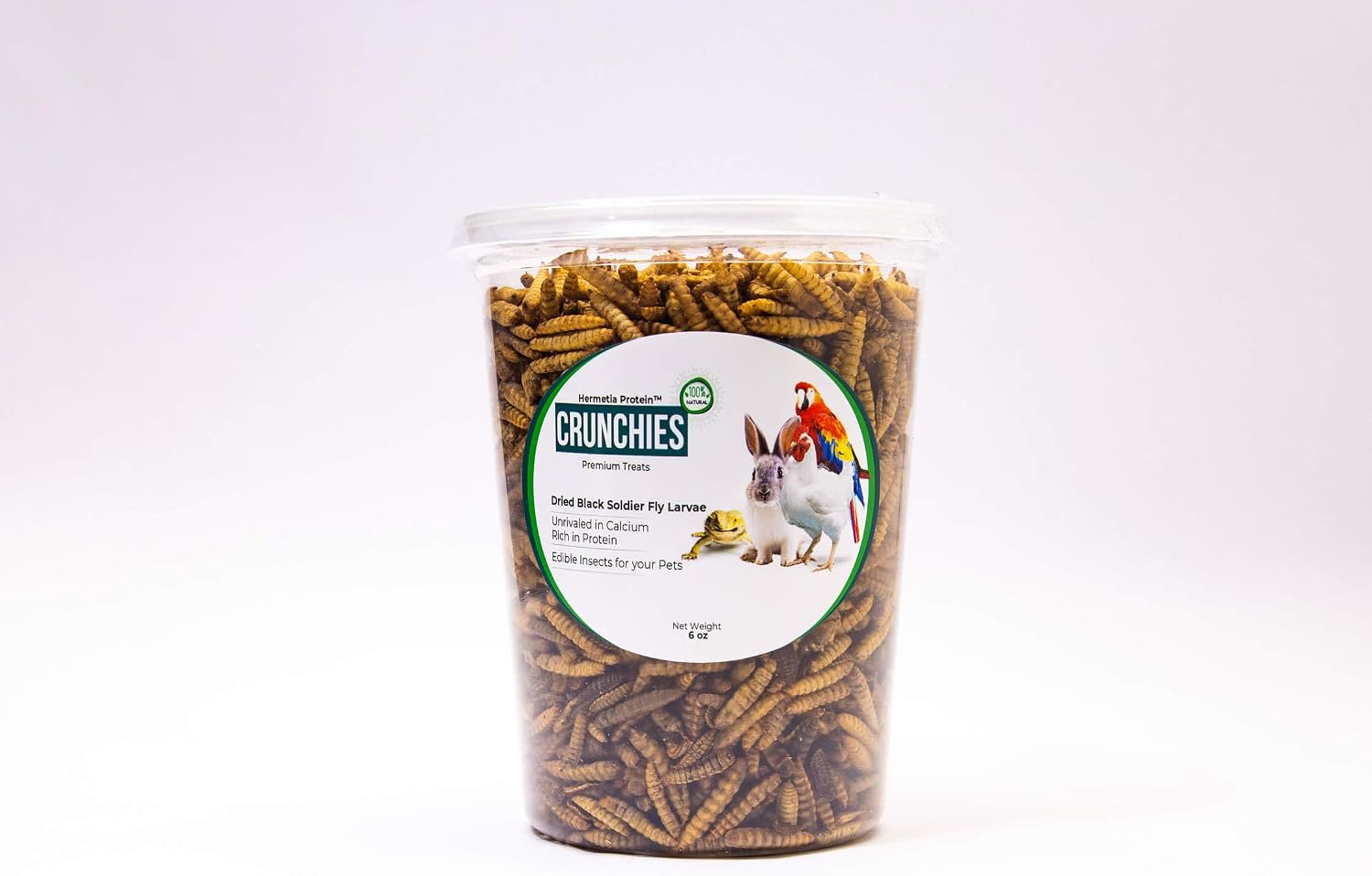 Hermetia Protein® CRUNCHIES Dried Black Soldier Fly Larvae (6oz) BSFL Bird & Chicken Treats | More Calcium, Protein, Fat Than Mealworms…