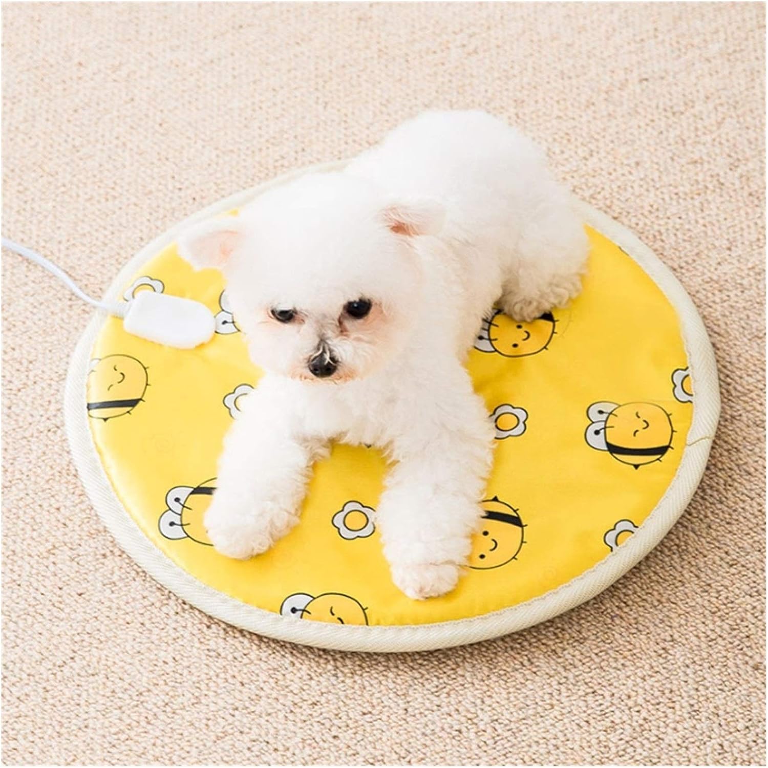 Pet Bed Blanket Round Bed Warmer Timer&AntiBite Animal