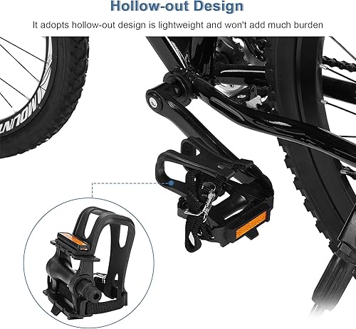 Miniatura 5 de CHICIRIS Jaula de dedo del pie para pedales de bicicleta, pedales de bicicleta de montaña para pedales de ciclismo al aire libre, 1 par de pedales