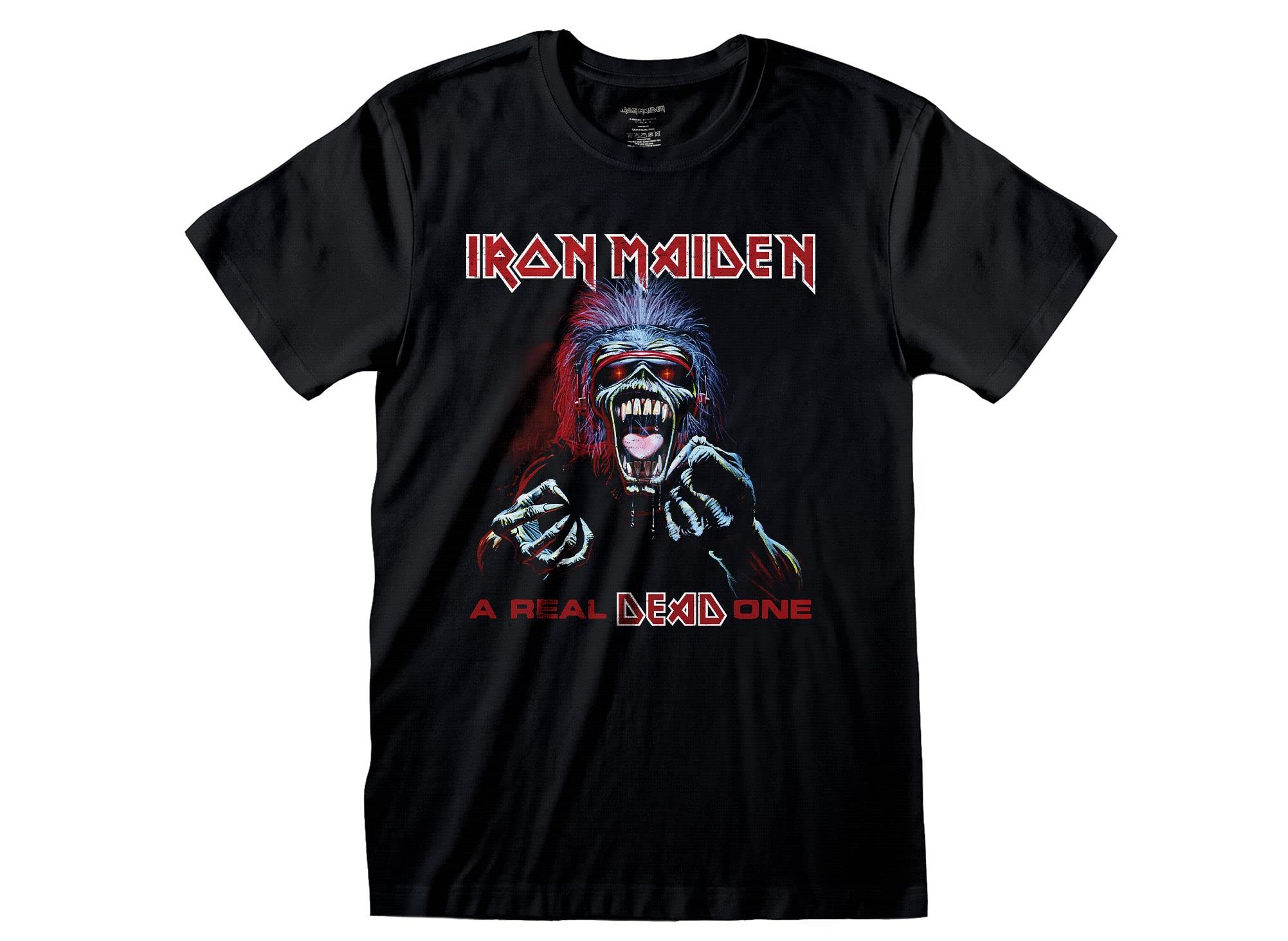 T-shirt Iron Maiden A Real Dead One T-shirt Rock Officiel Noir Band Heavy Metal Coton Unisexe. Adulte Garçon.