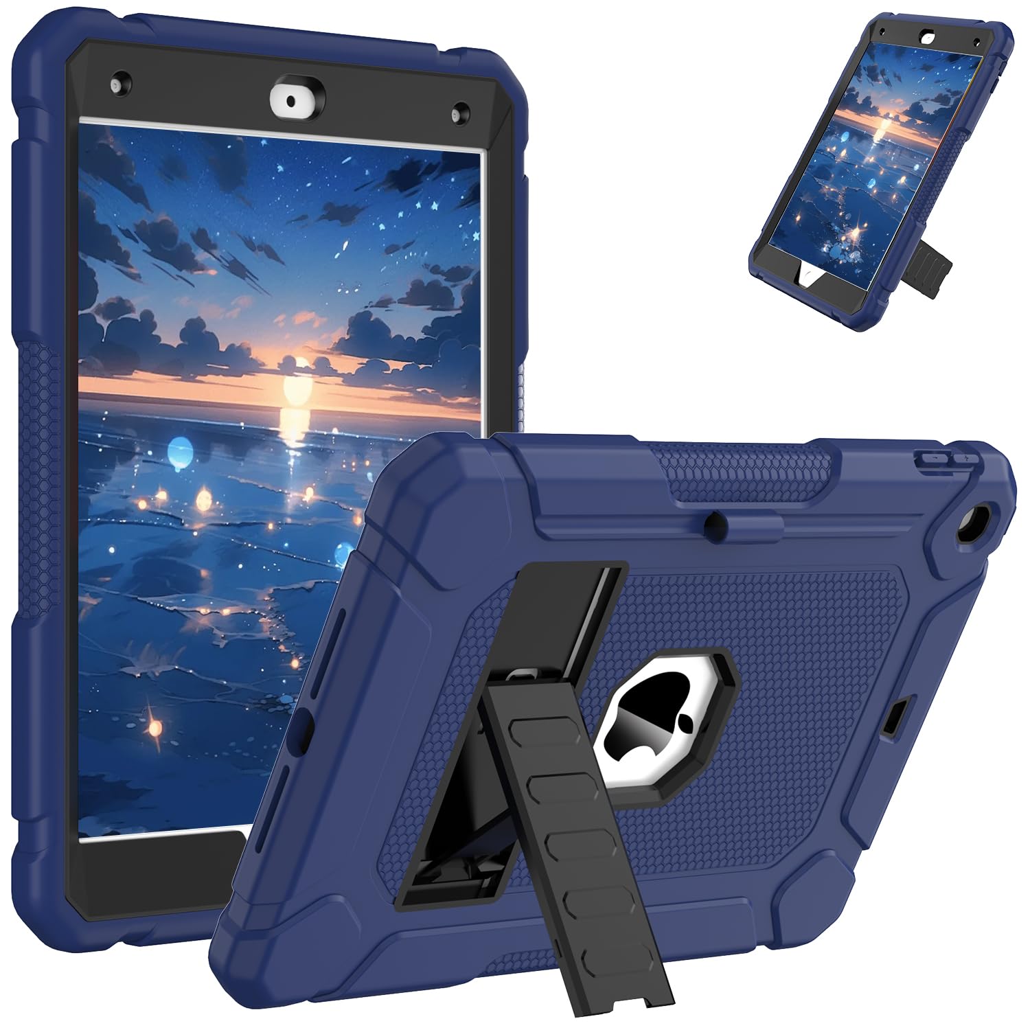 AVAWO Case for iPad 9th/8th/7th Generation(10.2 inch, 2021/2020/2019), Heavy Duty Military Grade Shockproof Protective Cover with Built-in Stand/