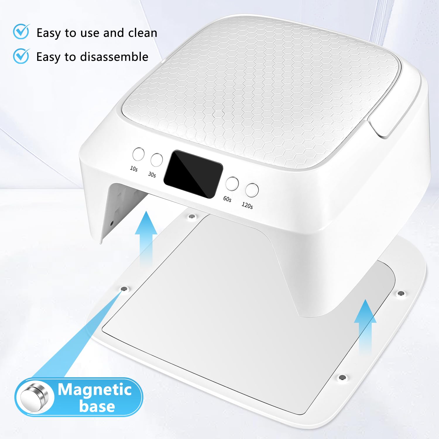 JODSONE Lámpara Uñas Semipermanentes U V LED con Almohadilla para Manos y Espacio Amplio para Salón - Portátil con Doble Pantalla, Secado Rápido para Uso Profesional