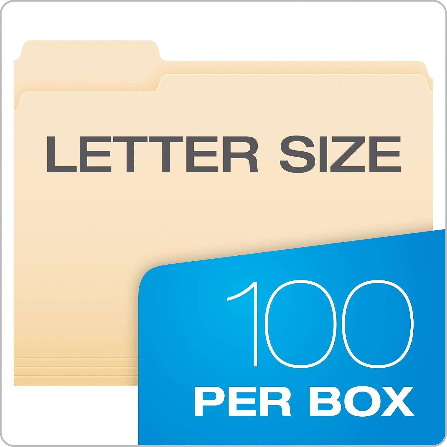 Pendaflex CutLess File Folders with Softer Paper Edges, Letter Size, Manila, 1/3 Cut Tabs in Assorted Positions, 100 Per Box (48420)