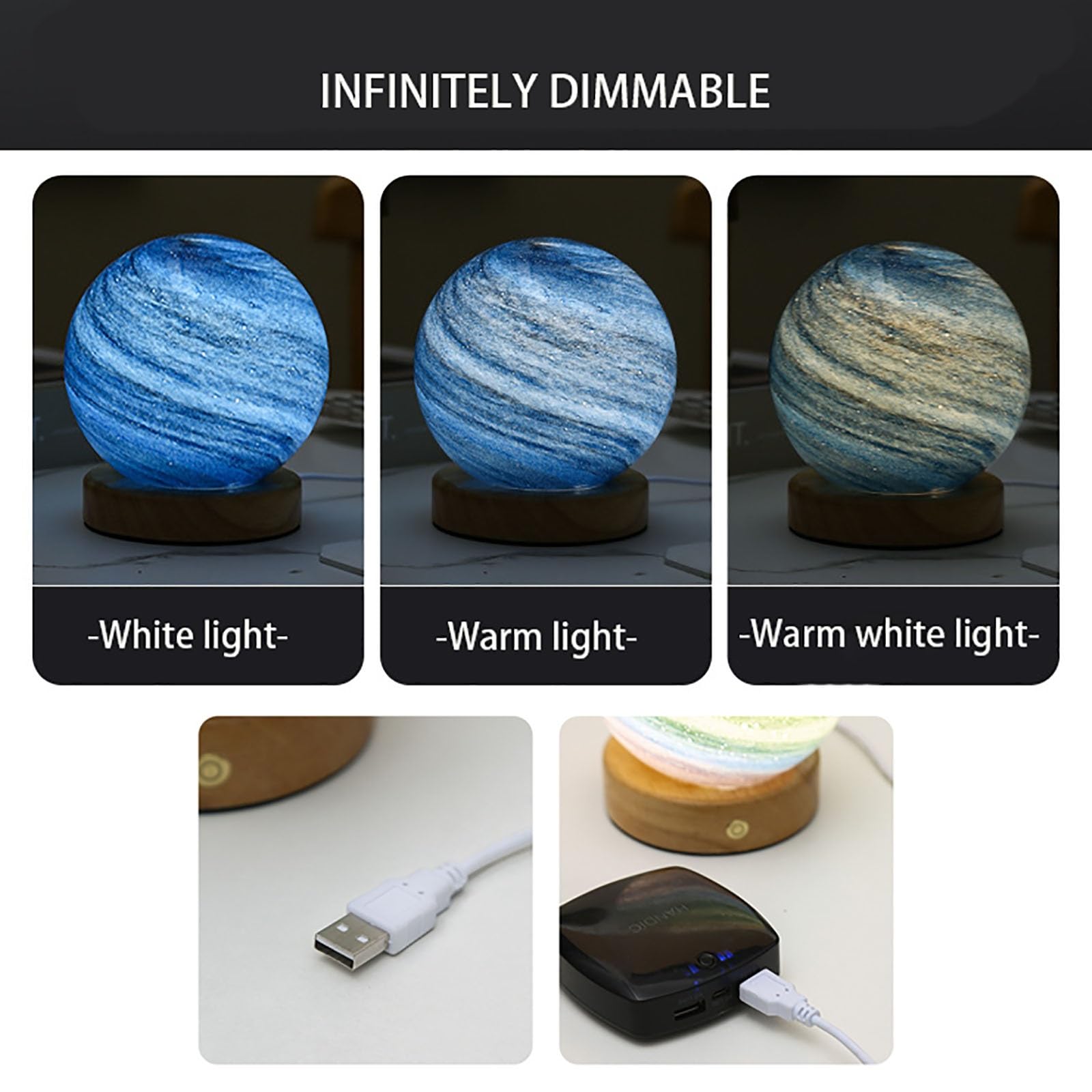 Lámpara De Luna, 3D Luna Lampara, Supporto In Legno E Carica USB, Control Táctil, Lámpara De Noche De 3 Colores, Regalos Para Niña, Chicos Chicas Regalos De Cumpleaños(B,100mm)