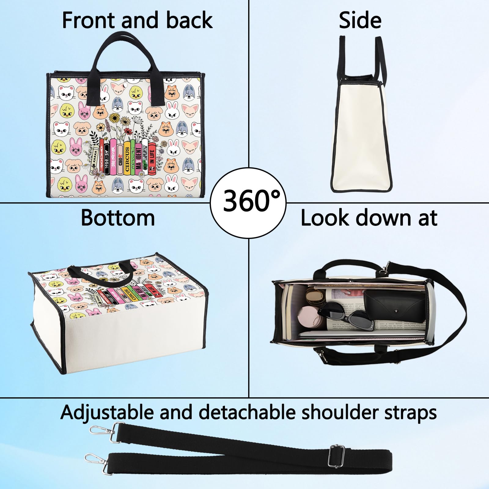 LEVLO SKZOO Cosmetic Make Up Bag SKZ K-POP Fans Gift SKZOO Cartoon Member Zipper Pouch Bag SKZ Merchandise for K-POP Fans, SKZ Life Bag - Image 4