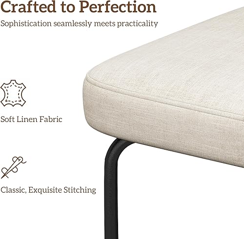 Miniatura 5 de Juego de 4 taburetes de bar, taburetes de cocina con respaldos y patas de metal, taburetes de bar de 26 pulgadas para altura de mostrador, tela en