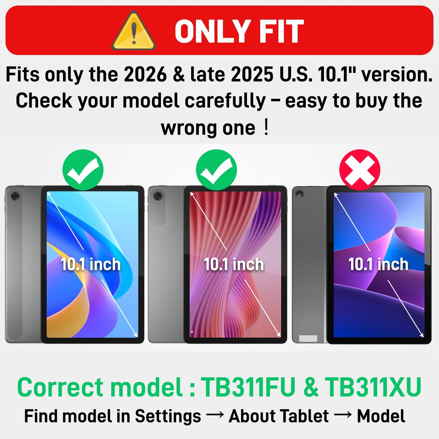 HXCASEAC for Lenovo Tab 10.1 Case (TB311FU / TB311XU) 2026 with