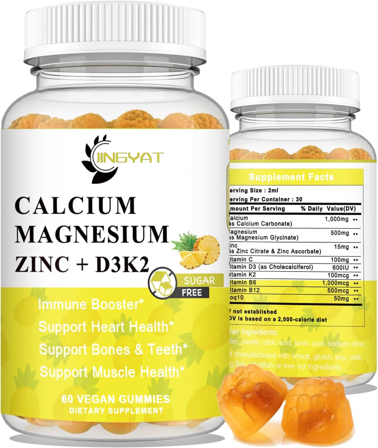 Daily Essentials Vitamin D3 Vitamin K2 Magnesium Zink Amazon.com: (2 Pack) Calcium Magnesium Zinc Gummies with Vitamin D3