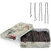MAORULU Hair Bobby Pins with Cute Case, 250 CT Hair Pins for Buns, Premium U Hair Accessories for Women, Girls and Kids, Great for All Hair Types Variety U & Bobby Pins Brown