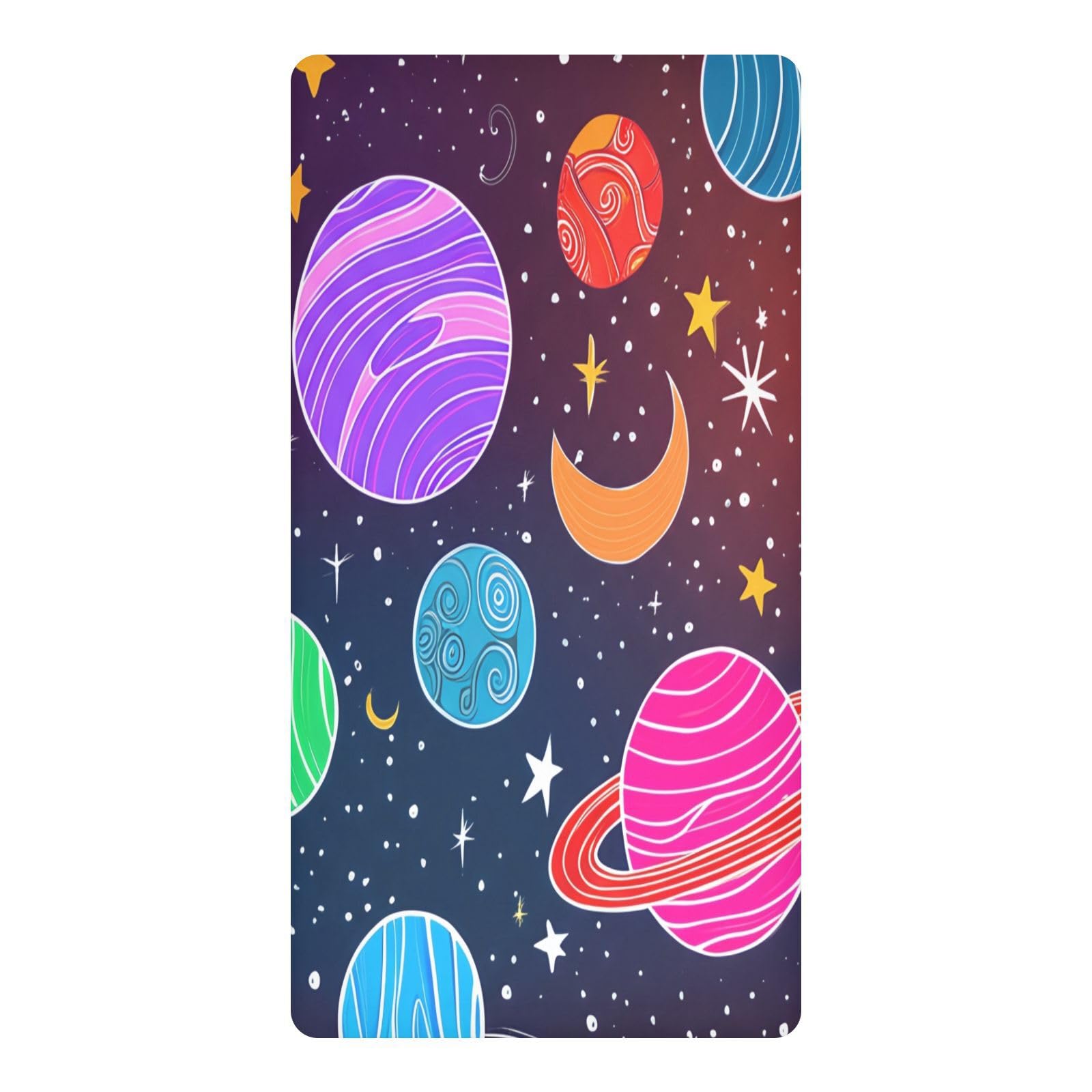 JiangGgen Cartoon Planet Baby Crib Sheet Soft Breathable for Standard Crib-M