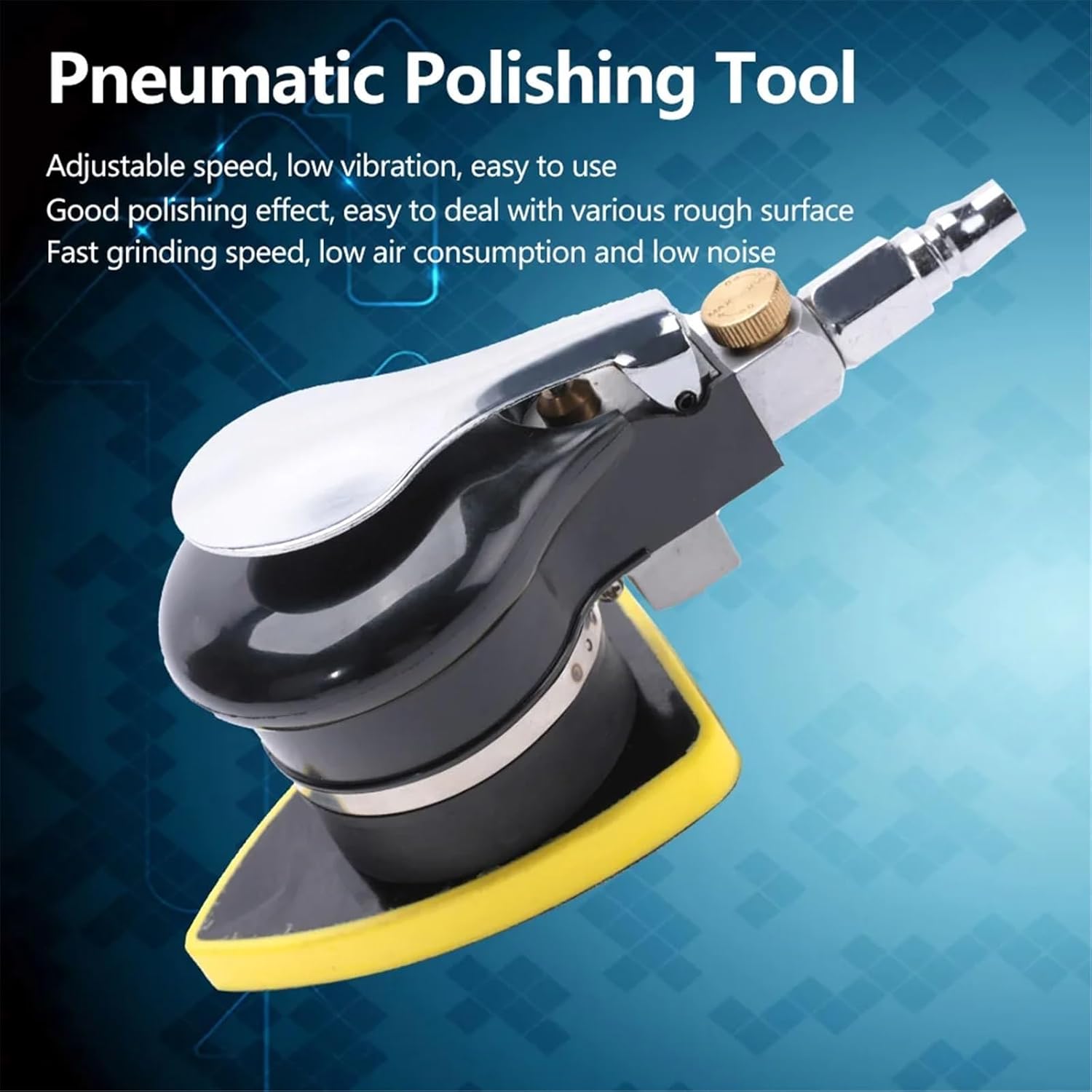 Buffer Polisher, Pneumatic Polisher Tool Grinder Sander Handheld Pneumatic Sander Grinding Machine,for Buffing,Sanding,Polishing(70X100mm)