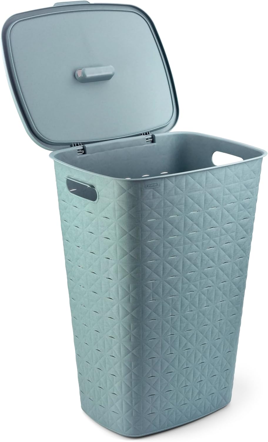 Curver Softex 56L Laundry Basket - Stylish Design - Lightweight, Stackable and Practical - 70% Recycled - 59 x 43 x 34 cm - Blue