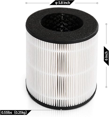 Miniatura 4 de Airthereal Day Dawning ADH80 - Filtro de repuesto para purificador de aire, tecnología True HEPA de 3 etapas de filtración integrada con prefiltro,