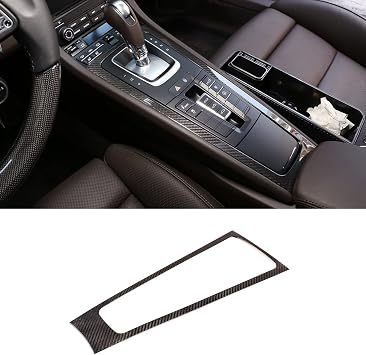 Real Carbon Fiber Fit for Porsche 911 718 Car Central Control Shift Panel Decoration Frame Protective Cover 1 Piece Set Car Interior Accessories Carbon Fiber Black Black