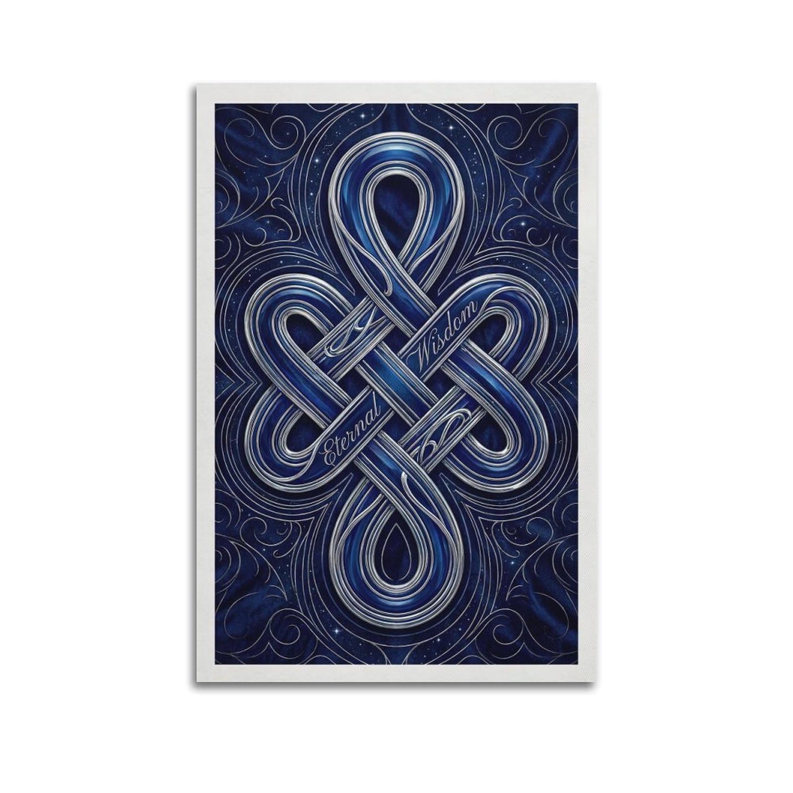 OKNGB Buddhist Endless Knot Poster Mandala Zen Symbol Decorative Painting Canvas Art Picture 12x18inch(30x45cm)
