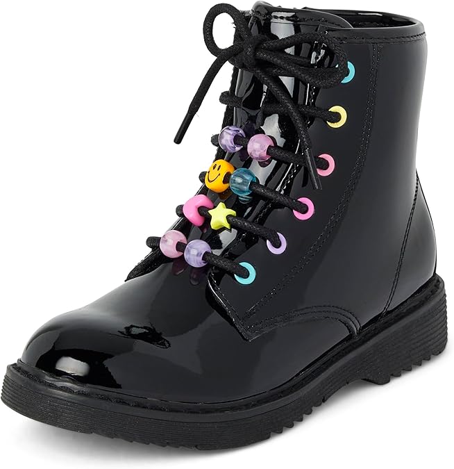 The Children's Place girls Girls Lace Up Combat Boots