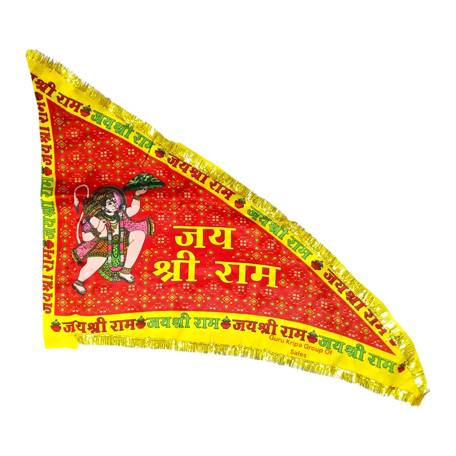 Hanuman Ji Jhanda | Jai Shree Ram Flag | Bajarang Bali Dhwaja | Size 3 No. 30"x40" Saffron (Bhagwa) & Red Color-image-15