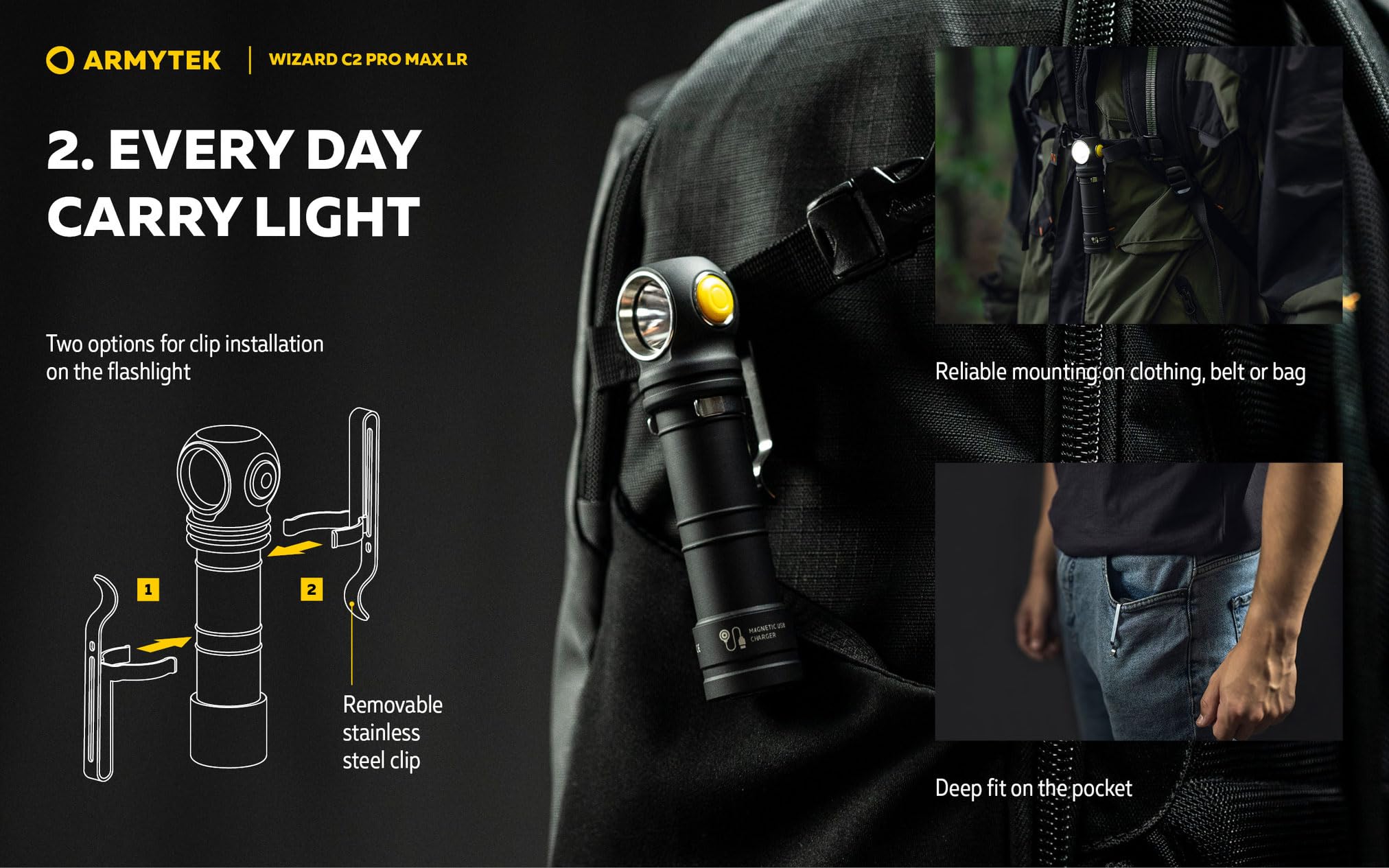 Armytek Wizard C2 Pro Max LR - 3870 Lumens Warm Light w