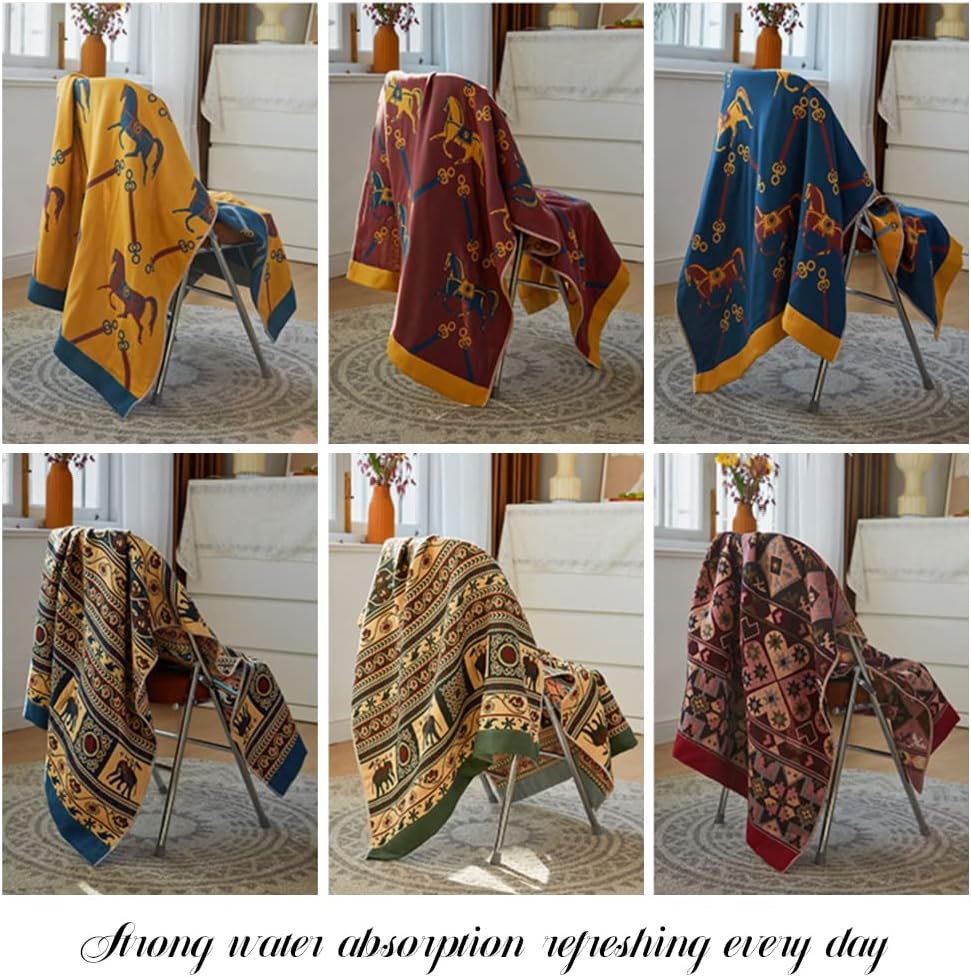 DAISHA Premium Vintage Bath Towel for Bathroom Hotel,28x55 Inches,Highly Absorbent Quick Drying Oversized Towels