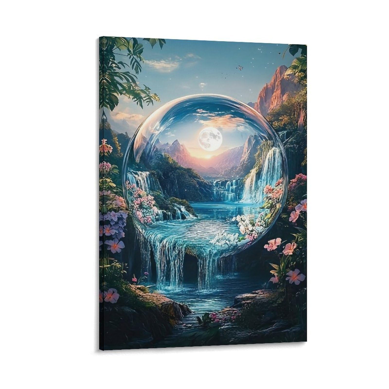 DHBANEIOK Fantasy Bubble Landscape Poster Artwork Canvas Prints Picture Modern Canvas Wall Art Picture Wall Hanging for Bedroom Living Room Decor 20x30inch(50x75cm)