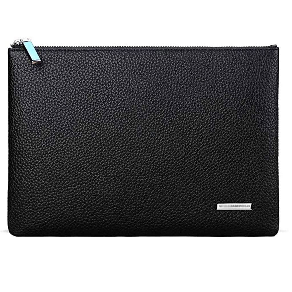 Genuine Leather Wallet Mens Money Bag Business Large Capacity Credit Card Holder Phone Passport Wallets with Zipper Pocket