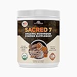 Sacred 7 Mushroom Powder Supplement, 7-in-1 Blend (7 Month Supply) | Immune Defense, Focus & Energy Support | Coffee Enhancer | Lions Mane, Reishi, Chaga | Organic 100% Fruiting Body Extract