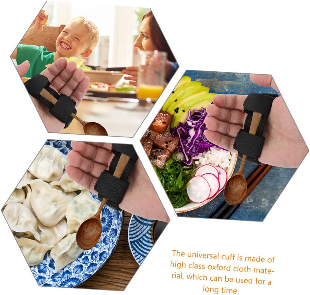 2Pcs Cuff Adaptive Utensils Holder Hand Strap for Elderly Disabled Wear Resistant High Class Eating Assistance Cuff