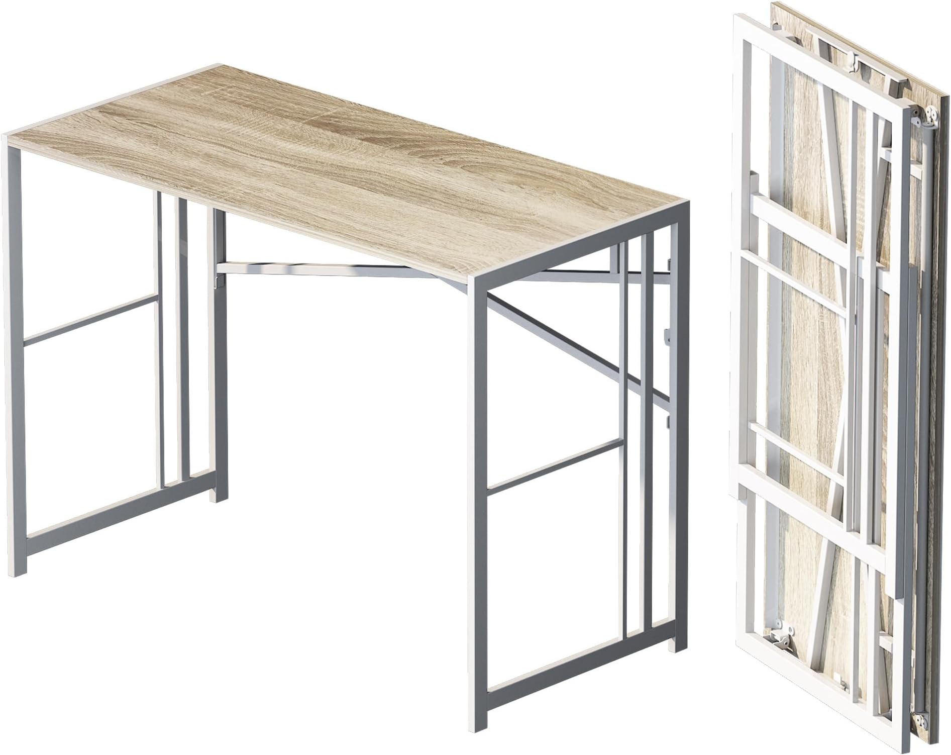 Computer Desk Folding Writing Desk With 8 Hooks | VASAGLE - View #2