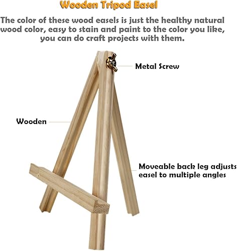 Miniatura 3 de AUVOTTOKA - Caballete portátil de madera de 9 pulgadas para pintar artistas, bocetos, mostrar fotos, platos decorativos y más
