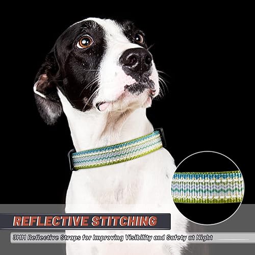 Miniatura 2 de QQPETS Collar reflectante para perro estampado de nailon suave, bonito patrón ajustable para hembras y machos, cachorros, extra pequeños, medianos y