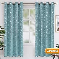 Vista 296 de BGment Room Darkening Curtains 95 Inches Long, Grommet Thermal Insulated Blackout Curtains with Wave Line and Dots Printed for Bedroom, 2 Panels