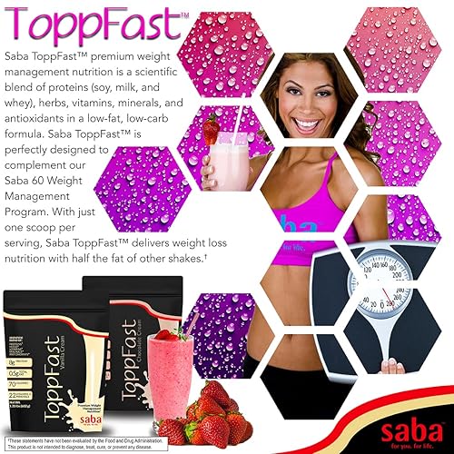 Miniatura 5 de Saba ToppFast™ Batido nutricional - Mezcla científica de proteínas, hierbas, vitaminas, minerales y antioxidantes, 30 porciones
