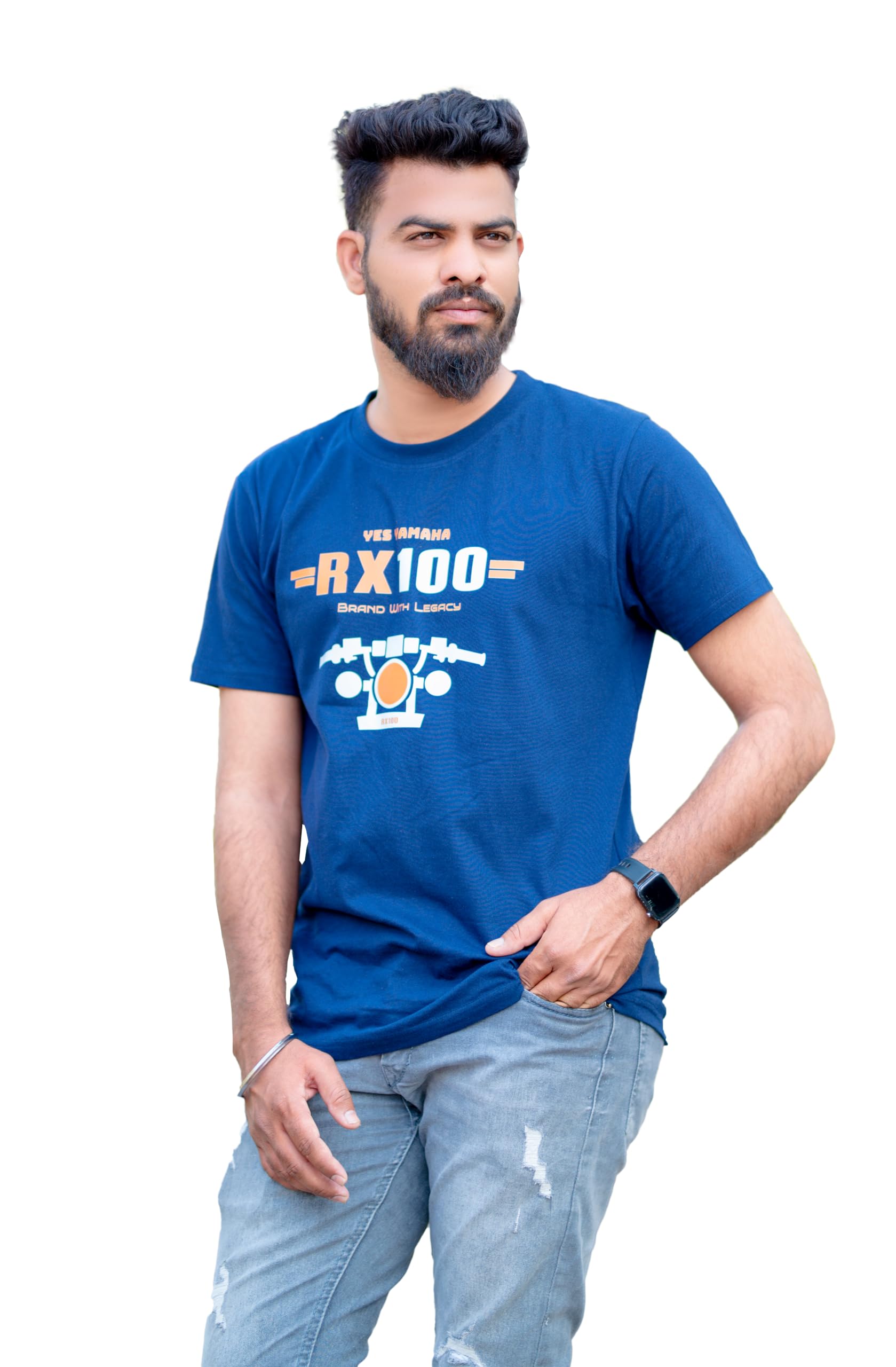 ARTHA LIFESTYLEGraphic RX100 Printed Blue T-Shirt for Man and Women Tshirt | Casual Half Sleeve Round Neck T-Shirt Unisex