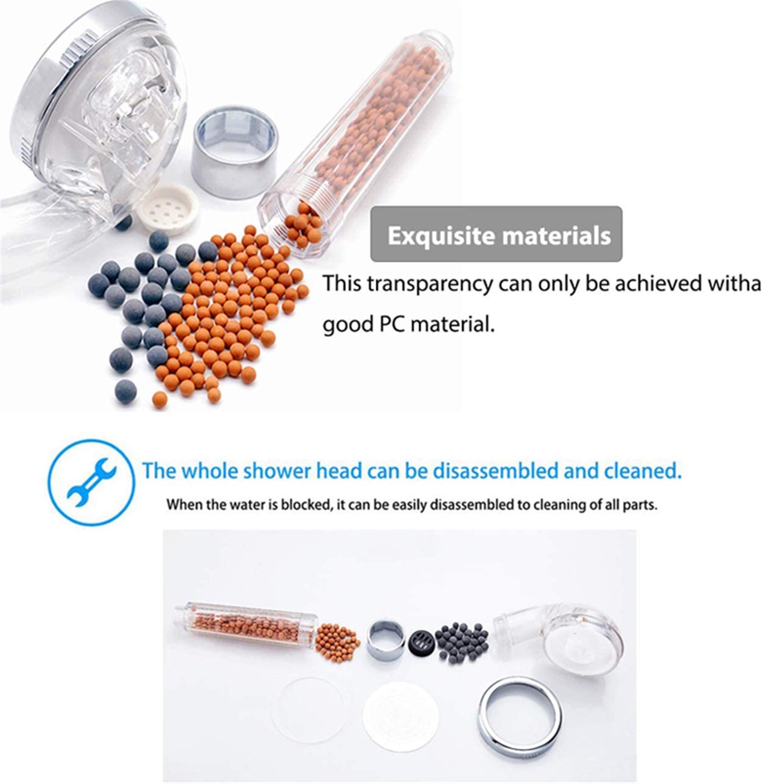 Wassersparender Premium-Duschkopf mit Druckerhöhung, 3-Funktions-Handbrause, Hochdruck-Regenduschkopf für verbesserten Wasserfluss und Filtration
