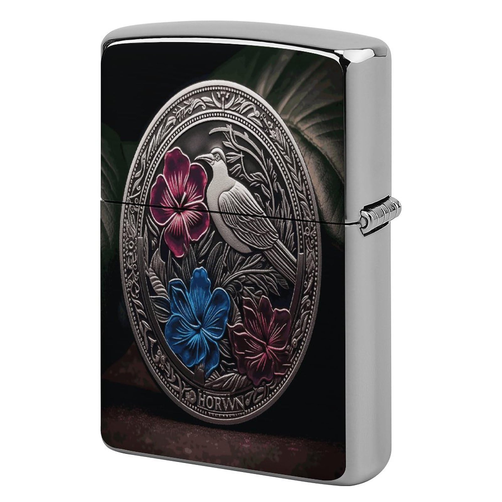 Btcowzrv Style Hibiscus And Ivy Metal Lighter Case Sleeve Cover Holder