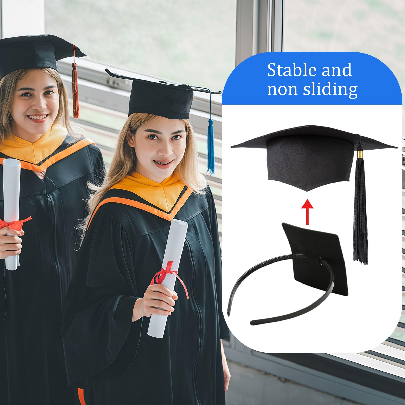 Diadema De Graduación Ajustable De PE – Inserto Anti-caídas Para Gorro De Graduación, Accesorio Cómodo Y Estable Para Adultos Y Estudiantes De Secundaria