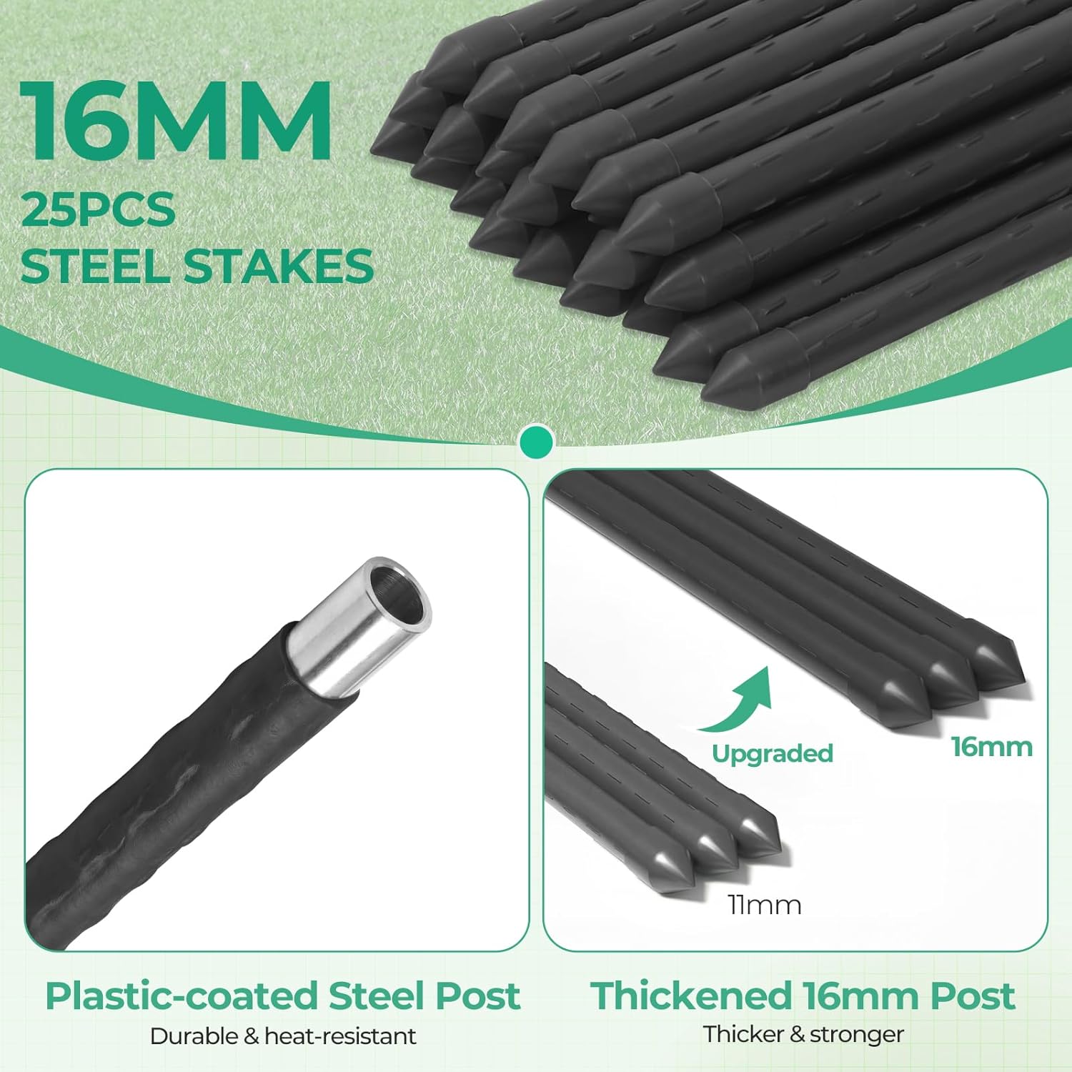 Ohuhu Plastic Garden Fence Safety Fence, 3.4'x100' Reusable Garden Fence Roll with 25Pcs 4FT Stakes, Temporary Fencing for Animal Barrier Construction Snow Fence Poultry Rabbits Chicken Dogs Deer